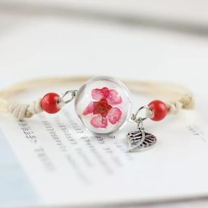 Glass Ball Dried Dandelion Bracelets Ceramic  Hand